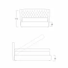 Doppelbett mit Behälter aus Selene Bolzan Stoff Viadurini