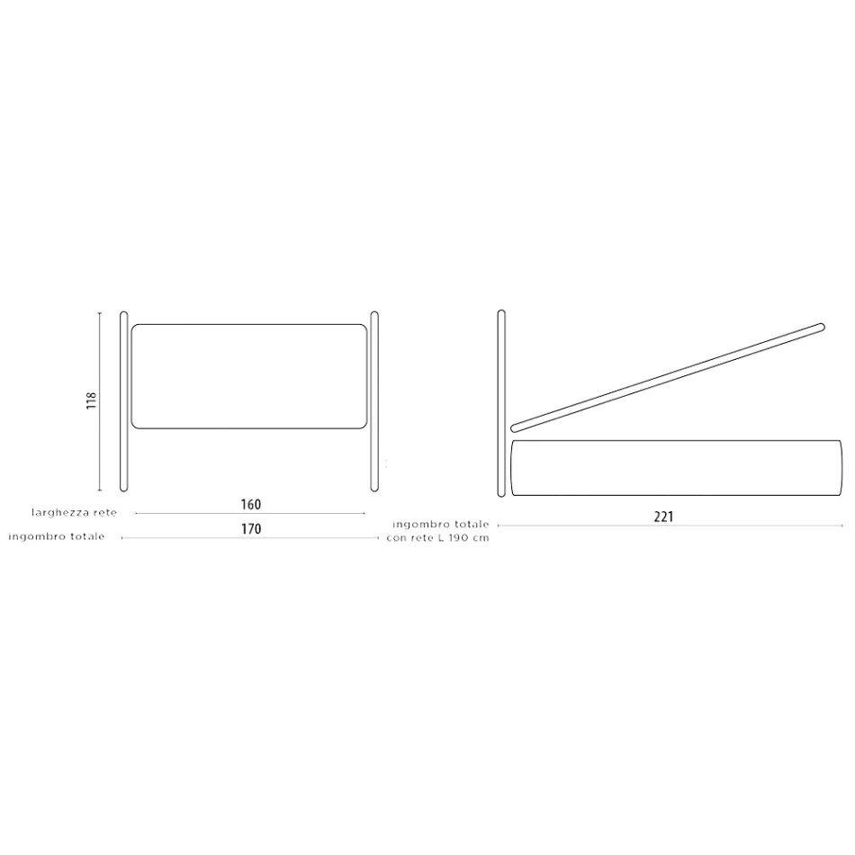 Doppelbett mit gepolstertem Bettrahmen aus Made in Italy-Stoff – Rolly Viadurini