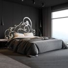 Doppelbett mit Bettrahmen aus Eisen, hergestellt in Italien – Pongo Viadurini