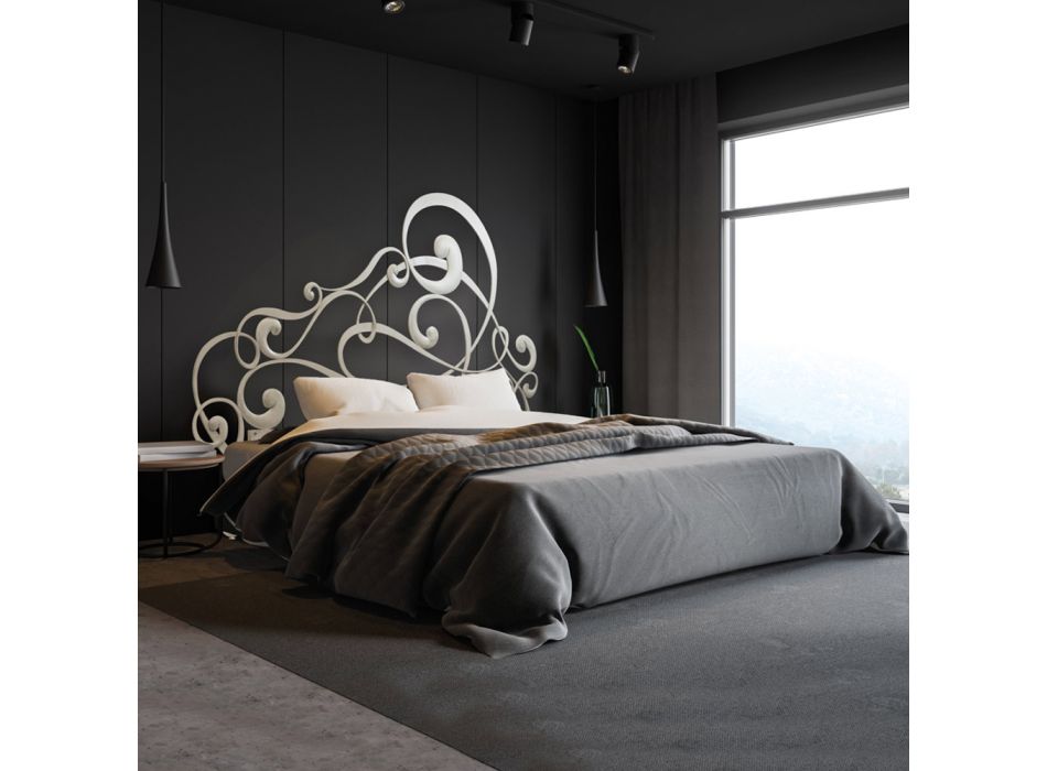 Doppelbett mit Bettrahmen aus Eisen, hergestellt in Italien – Pongo Viadurini