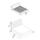 Doppelbett mit Capitonné-Polsterung und Holzfüßen - Briosco Viadurini
