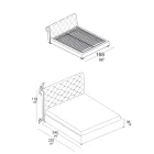 Doppelbett mit Capitonné-Polsterung und Holzfüßen - Briosco Viadurini