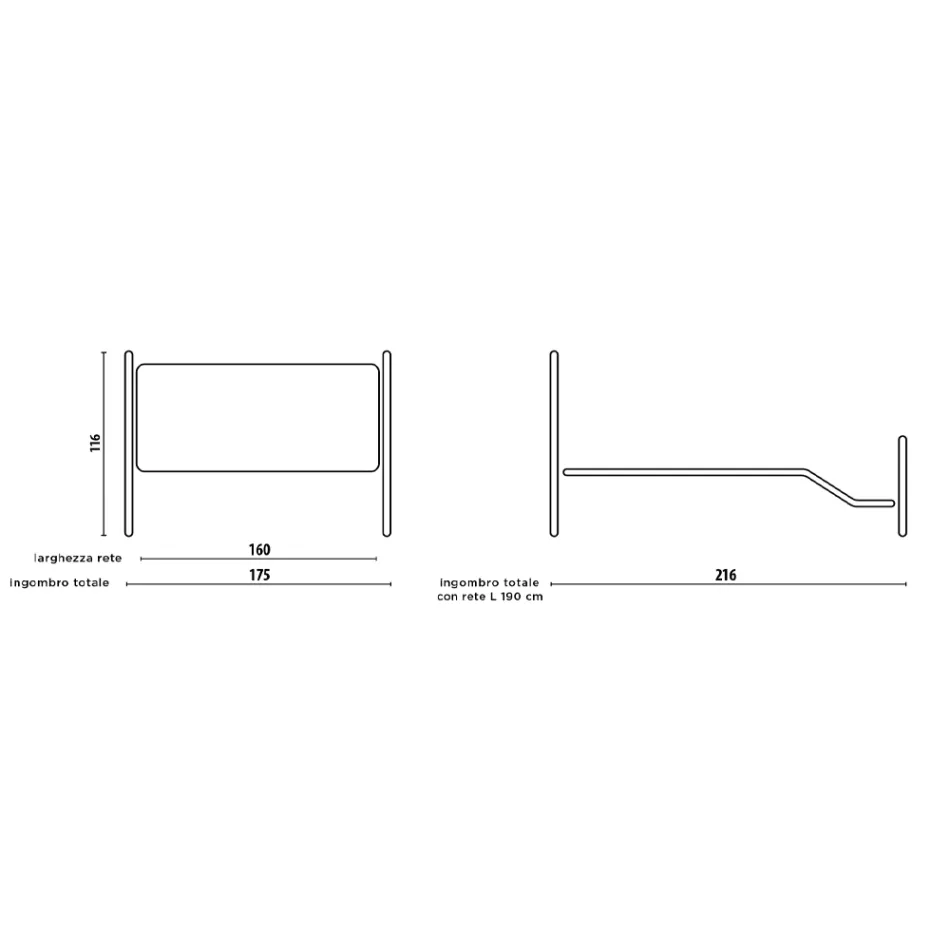 Doppelbett mit Fußteil in verschiedenen Ausführungen, hergestellt in Italien – Ausführung Viadurini