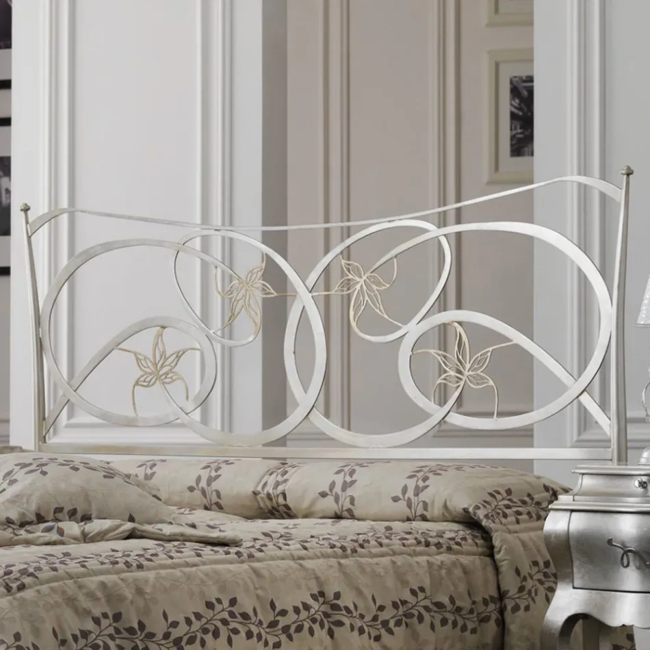 Doppelbett mit Fußteil in verschiedenen Ausführungen, hergestellt in Italien – Natur Viadurini