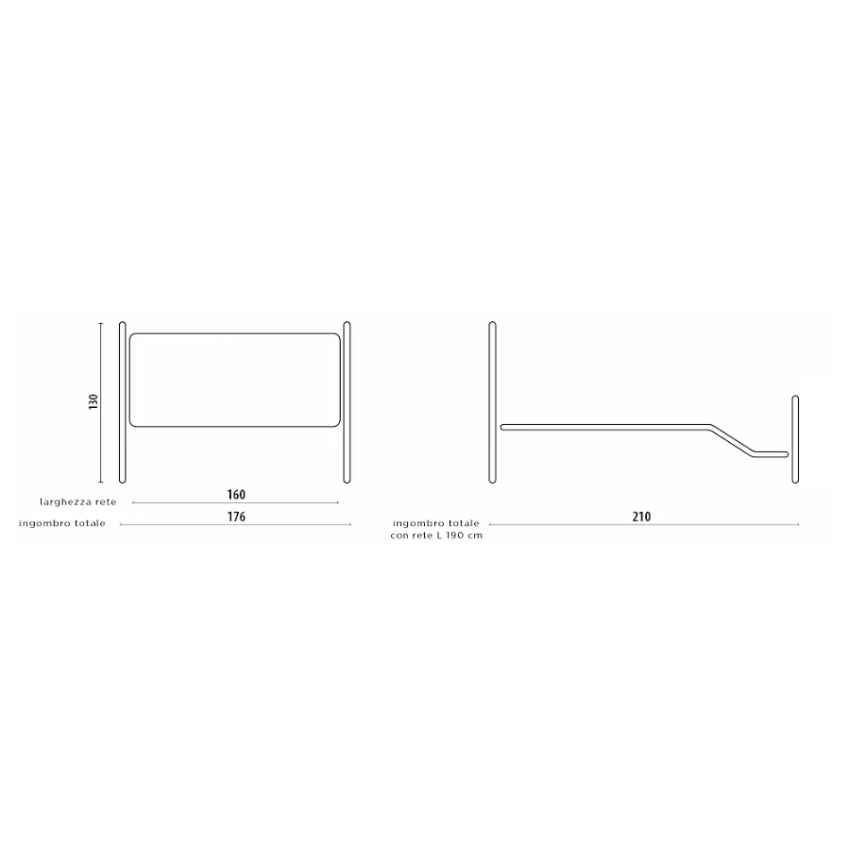 Doppelbett mit Fußteil in verschiedenen Ausführungen, hergestellt in Italien – Natur Viadurini