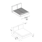 Doppelbett mit optionalem Lattenrost und Stauraum Made in Italy - Ribelle Viadurini