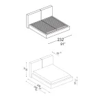 Doppelbett mit optionalem Lattenrost und Stauraumelement Made in Italy - Ribelle Viadurini