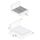 Doppelbett mit Holzstruktur mit Polyurethan überzogen - umgedreht Viadurini