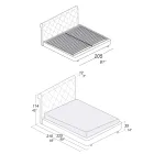 Doppelbett mit Holzstruktur mit Polyurethan überzogen - umgedreht Viadurini