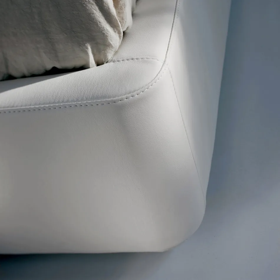 Doppelbett mit Holzstruktur mit Polyurethan überzogen - umgedreht Viadurini