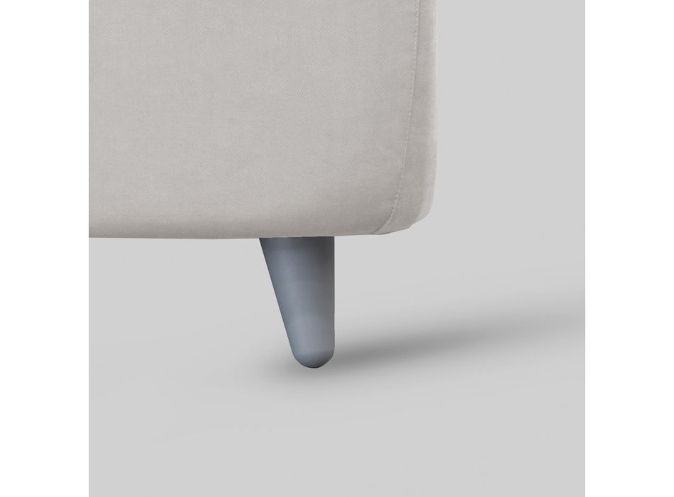 Doppelbett mit gepolstertem Kopfteil und gepolsterten Füßen, hergestellt in Italien – Aaron Viadurini