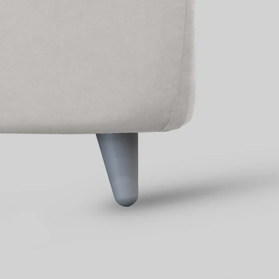 Doppelbett mit gepolstertem Kopfteil und gepolsterten Füßen, hergestellt in Italien – Aaron Viadurini