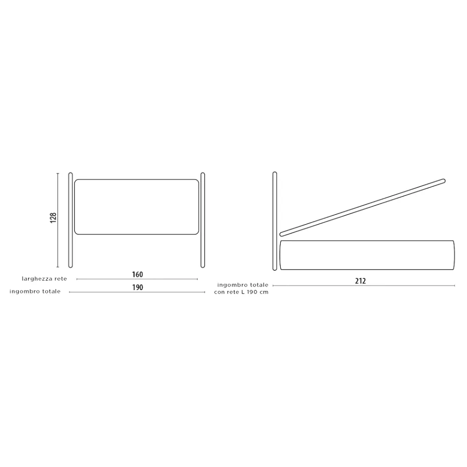 Doppelbett mit Eisenkopfteil und gepolstertem Bettrahmen, hergestellt in Italien – Kenzo Viadurini