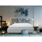 Doppelbett mit Eisenkopfteil und gepolstertem Bettrahmen, hergestellt in Italien – Kenzo Viadurini