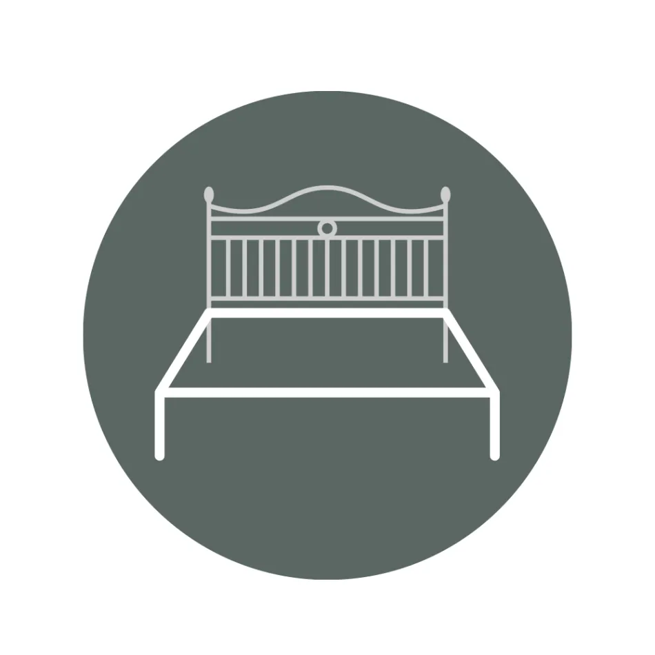 Doppelbett mit Kopfteil aus Eisenrohr, hergestellt in Italien – Kenzo Viadurini