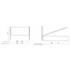 Doppelbett mit Kopfteil aus Öko-Leder oder Stoff, hergestellt in Italien – Buddy Viadurini