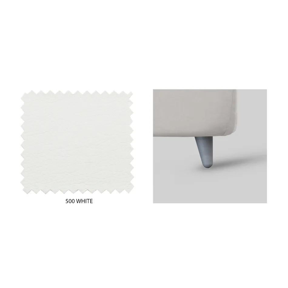 Doppelbett mit Kopfteil aus Kunstleder, hergestellt in Italien – Fiuto Viadurini