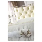 Doppelbett im klassischen Stil aus Eisen und Leder, hergestellt in Italien – King Viadurini