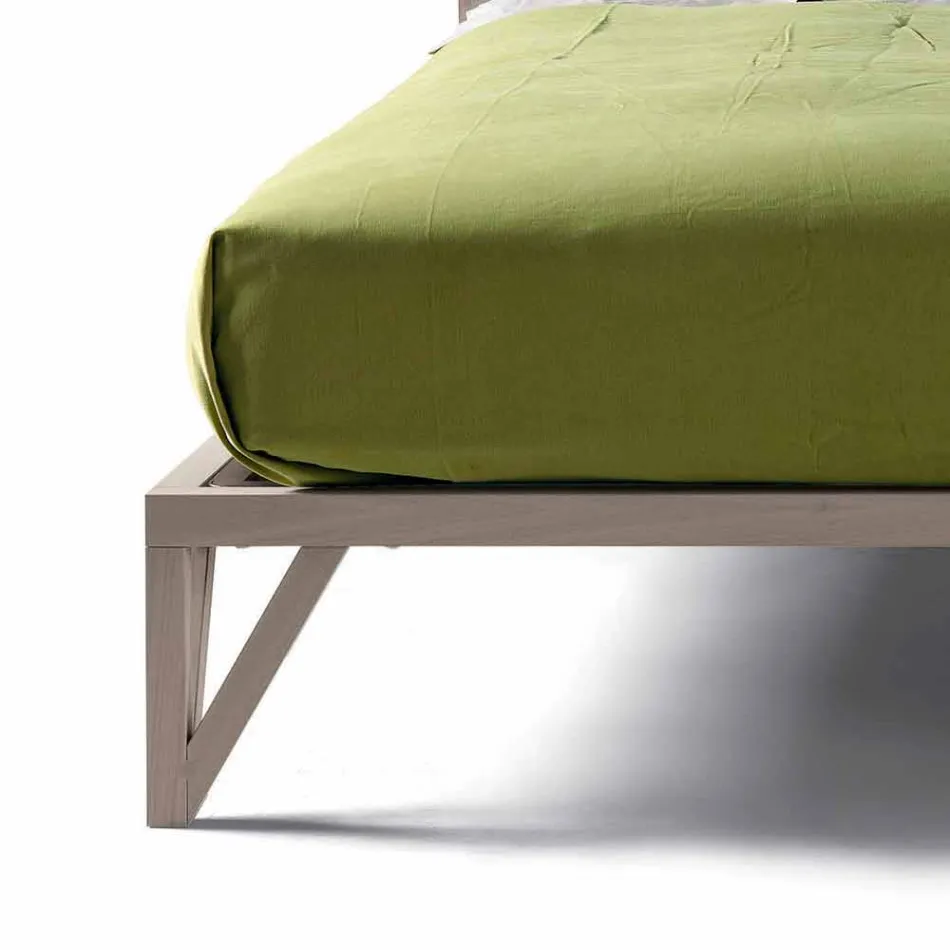 Design Doppelbett 160x200cm mit massiver Basis aus Alain-Nussbaum Viadurini