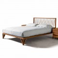 Doppelbett 160x200cm, Basis aus massivem Nussholz Desing Alain