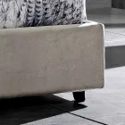 Modernes Design-Doppelbett mit plissiertem oder gestepptem Kopfteil – Alano Viadurini