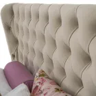 Luxus-Doppelbett mit Box und Capitonnè-Kopfteil, hergestellt in Italien – Papero Viadurini