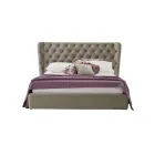 Luxus-Doppelbett mit Box und Capitonnè-Kopfteil, hergestellt in Italien – Papero Viadurini