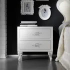 Gepolstertes Doppelbett mit 2 Nachttischen und Matratze Made in Italy – Aaron Viadurini