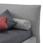 Gepolstertes Doppelbett mit Box, Stoff oder Kunstleder Made in Italy - Lardino Viadurini