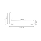 Gepolstertes Doppelbett mit Stauraum aus Stoff – Belle Viadurini