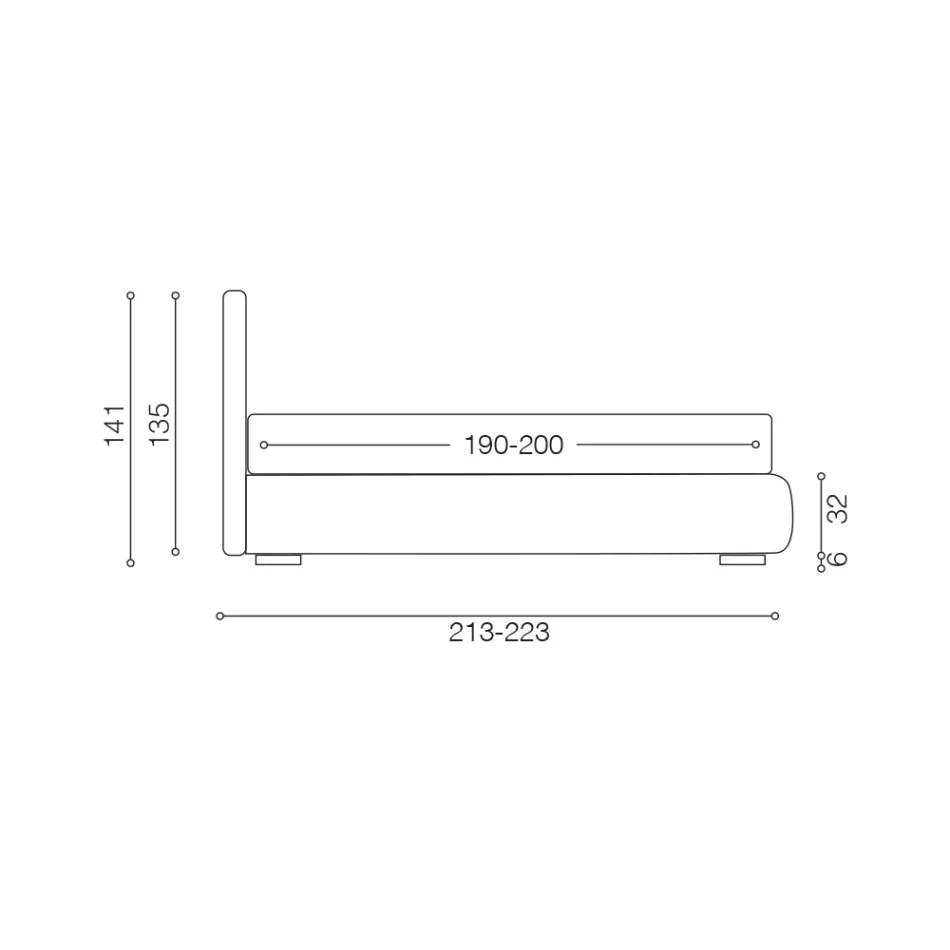 Gepolstertes Doppelbett mit Stauraum aus Stoff – Belle Viadurini