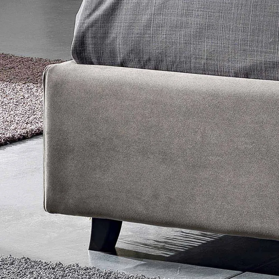 Gepolstertes Doppelbett mit modernen Behälter 160x190 / 200 Reby Viadurini