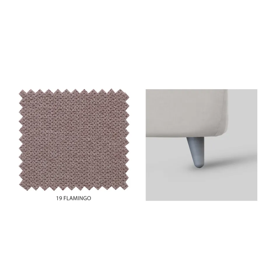 Gepolstertes Doppelbett mit optionalem Stauraum, hergestellt in Italien – Akira Viadurini