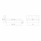 Gepolstertes Doppelbett mit Stoffbehälter Made in Italy - Pebble Viadurini