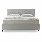 Gepolstertes Doppelbett mit Stoffbehälter Made in Italy - Pebble Viadurini