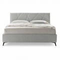 Gepolstertes Doppelbett mit Box aus Stoff Made in Italy - Ciottolino