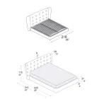 Doppelbett gepolstert mit Polyurethanschaum Made in Italy - Capriccio Viadurini