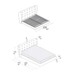 Doppelbett gepolstert mit Polyurethanschaum Made in Italy - Capriccio Viadurini