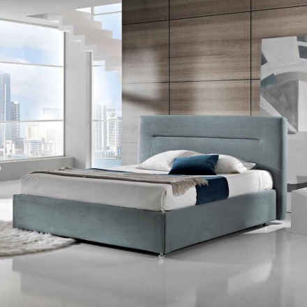 Modernes gepolstertes Doppelbett mit Sonnenbox 160x190 / 200cm Viadurini