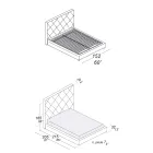 Gepolstertes Doppelbett mit Stoff- oder Lederbezug - Celebre Viadurini