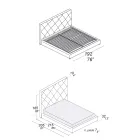 Gepolstertes Doppelbett mit Stoff- oder Lederbezug - Celebre Viadurini