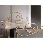 Doppelbett aus Eisen mit passendem Fußteil, hergestellt in Italien – Laser Viadurini