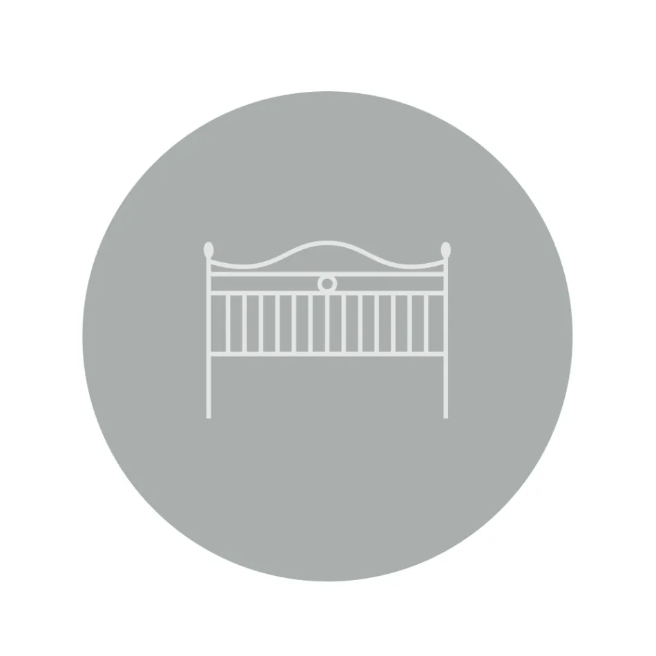 Doppelbett aus Eisen mit optionalem Fußteil, hergestellt in Italien – Lampo Viadurini