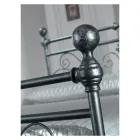 Doppelbett aus schwarz-silbernem Eisenrohr, hergestellt in Italien – Geometrie Viadurini