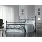 Doppelbett aus schwarz-silbernem Eisenrohr, hergestellt in Italien – Geometrie Viadurini