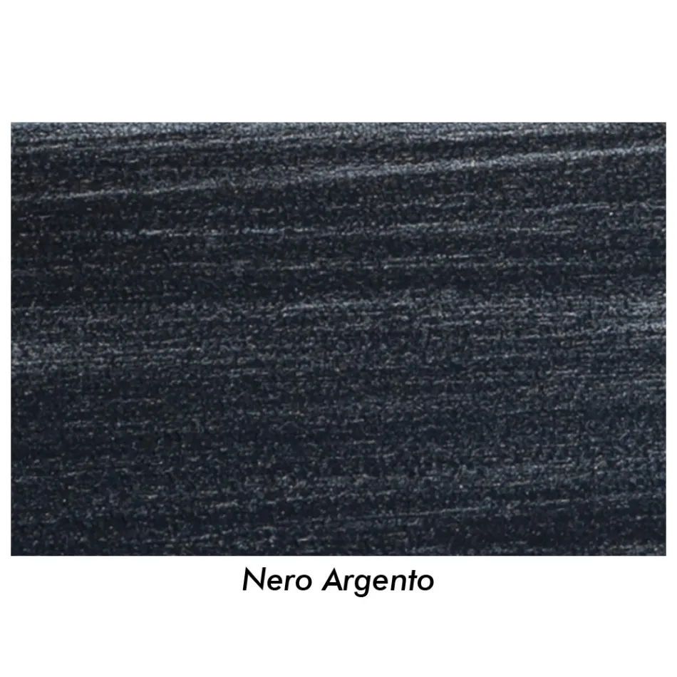 Doppelbett aus schwarz-silbernem Eisenrohr, hergestellt in Italien – Geometrie Viadurini