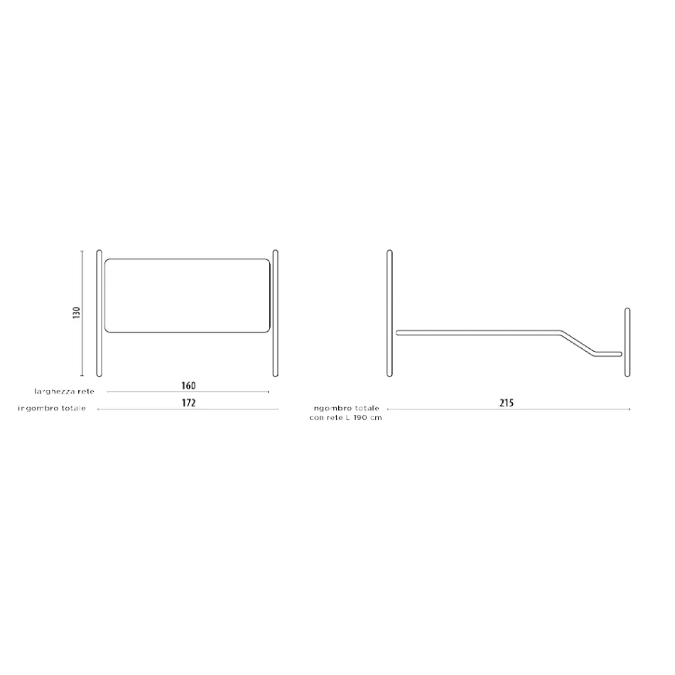 Doppelbett aus grünem oder schwarzem Eisen, hergestellt in Italien – Poldo Viadurini