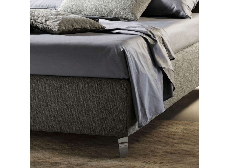 Doppelbett aus Stoff oder Samt mit Stauraum Made in Italy – Ernesto Viadurini