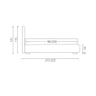 Modernes Doppelbett mit Box und gestepptem Kopfteil – London Viadurini