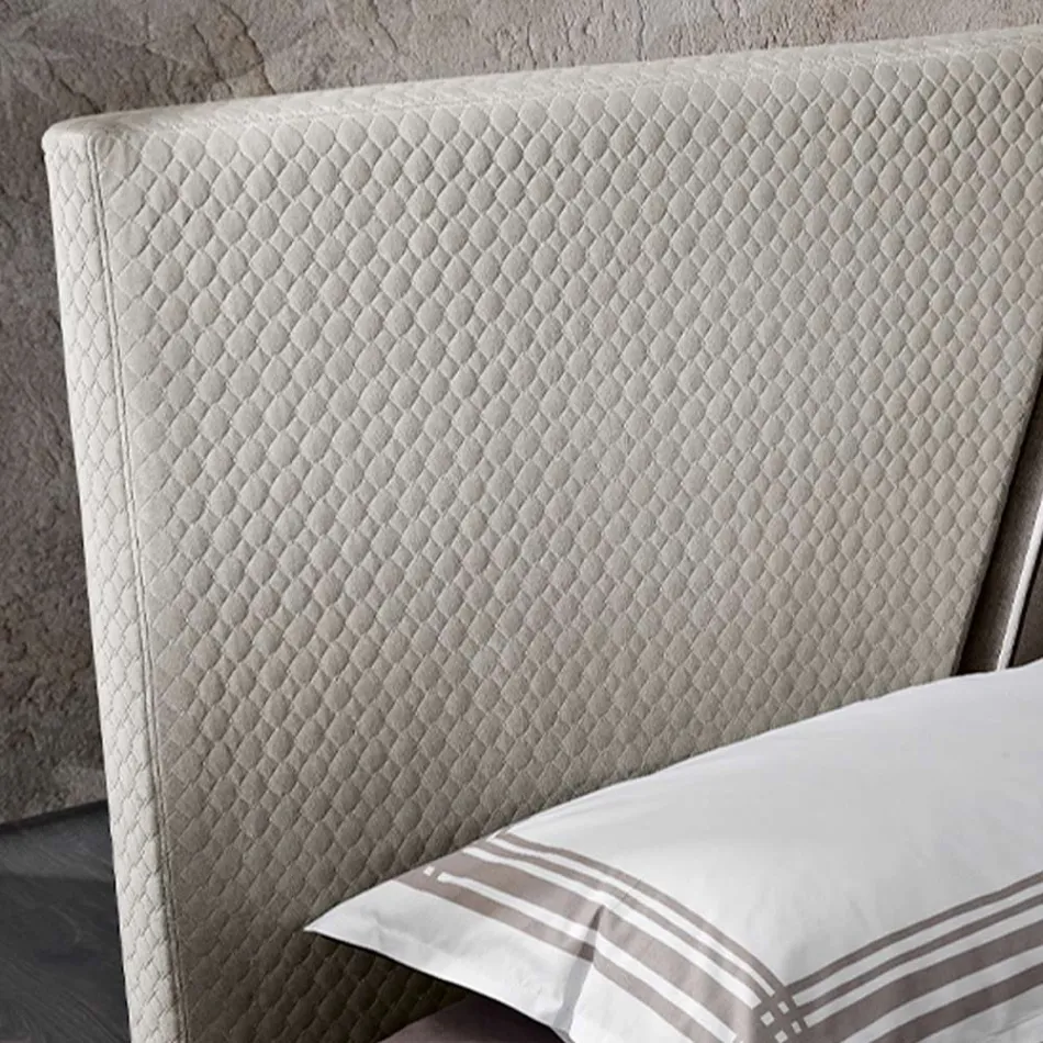 Modernes gepolstertes Doppelbett mit gestepptem oder glattem Design – Aftamo Viadurini
